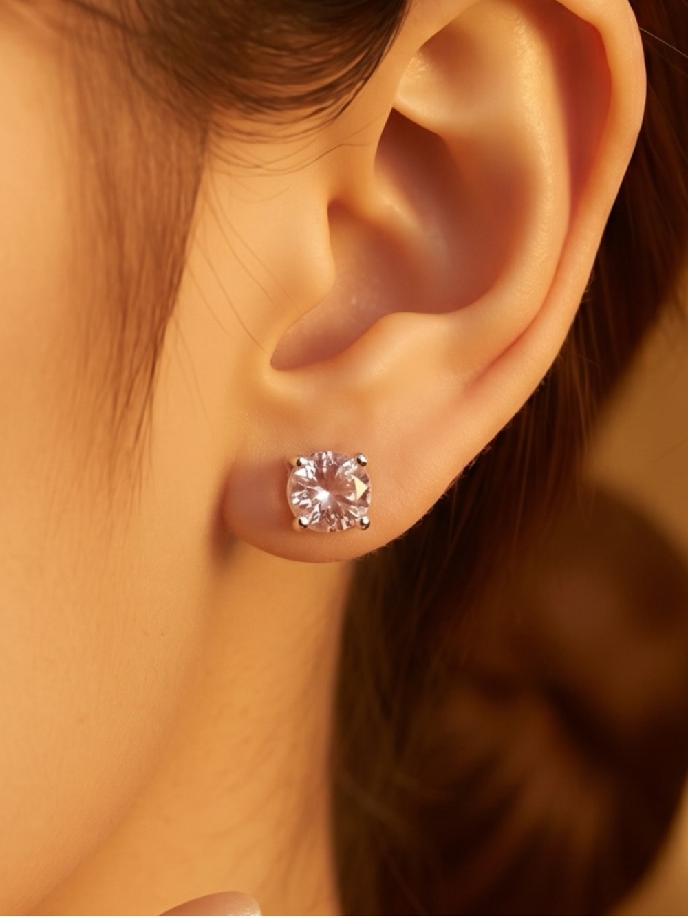 Park Lane Womens Lavender Impression Stud Statement Earrings Crystal Silver Tone